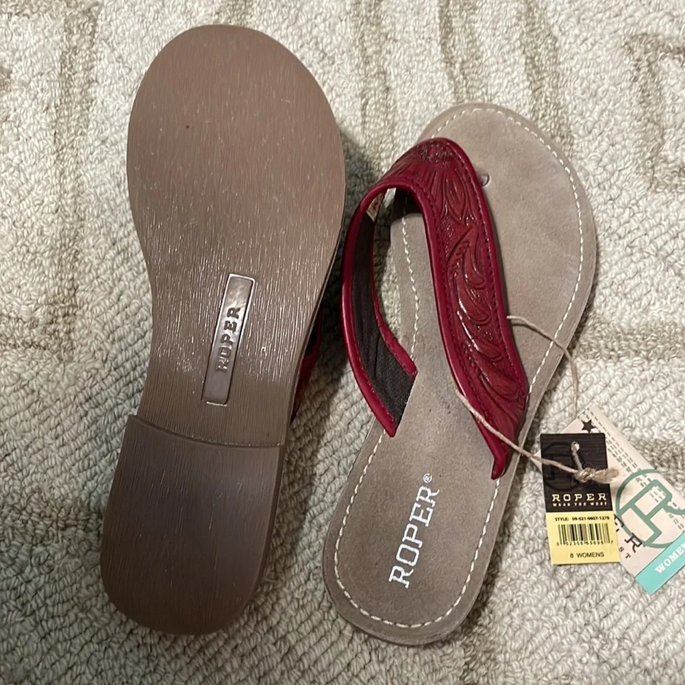 Red Roper flip flops - Picture 2 of 2